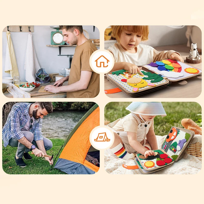 Livre sensoriel éducatif en feutre pour la motricité fine