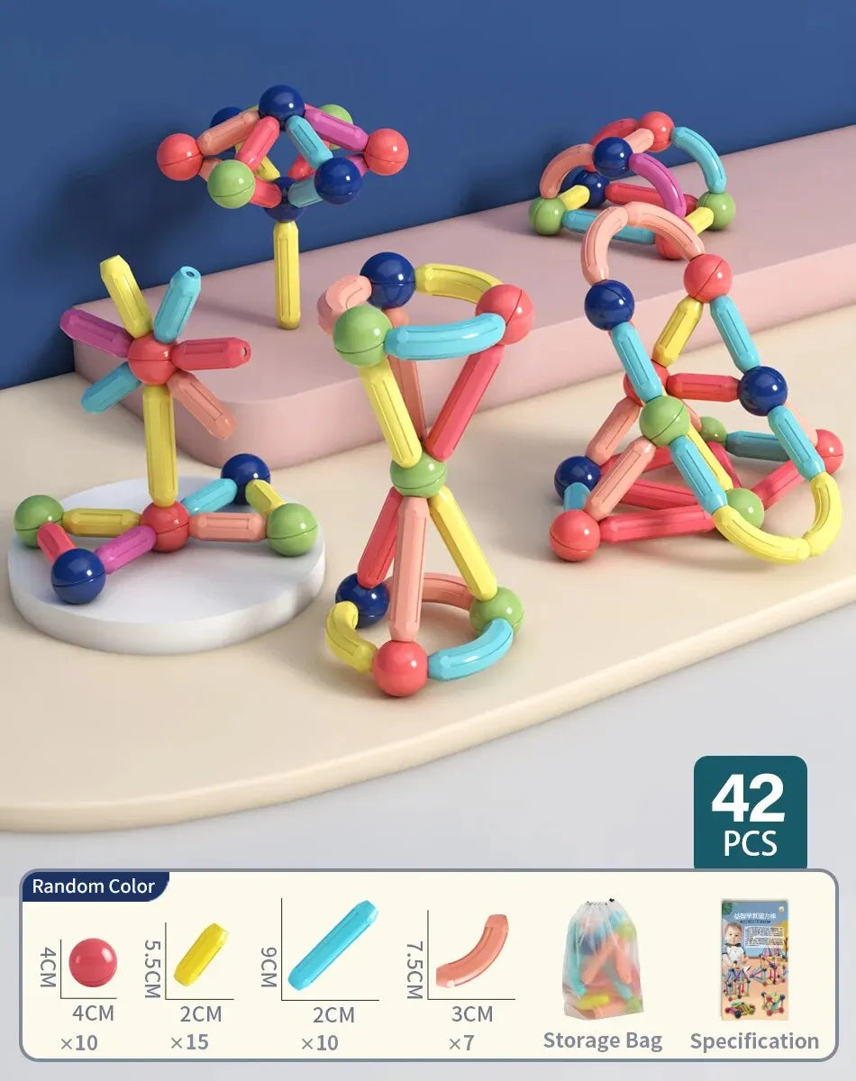 Bâtons magnétiques Montessori – Blocs de construction créatifs