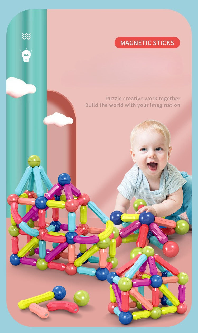 Bâtons magnétiques Montessori – Blocs de construction créatifs