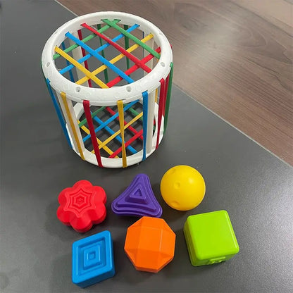 Cube Sensoriel Montessori – Jeu de Tri de Formes et Motricité Fine ÉveilNature™