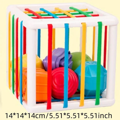Cube Sensoriel Montessori – Jeu de Tri de Formes et Motricité Fine ÉveilNature™