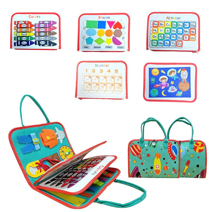 Livre Sensoriel Montessori 25-en-1 – Jouet Éducatif et Motricité Fine