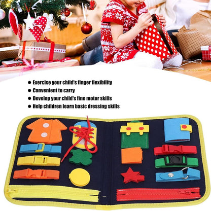 Livre Sensoriel Montessori 25-en-1 – Jouet Éducatif et Motricité Fine