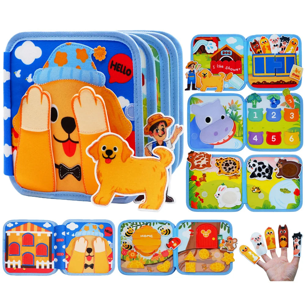 Livre sensoriel éducatif en feutre pour la motricité fine