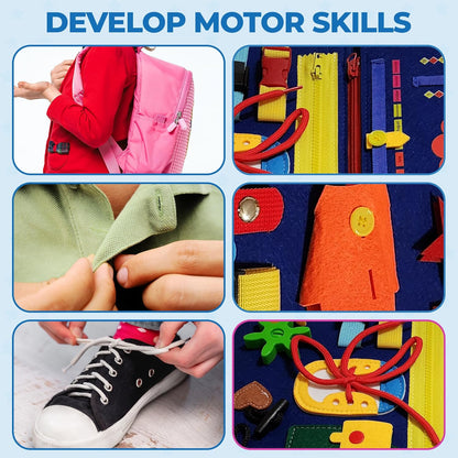 Livre Sensoriel Montessori 25-en-1 – Jouet Éducatif et Motricité Fine