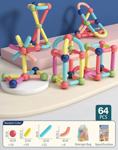 Bâtons magnétiques Montessori – Blocs de construction créatifs