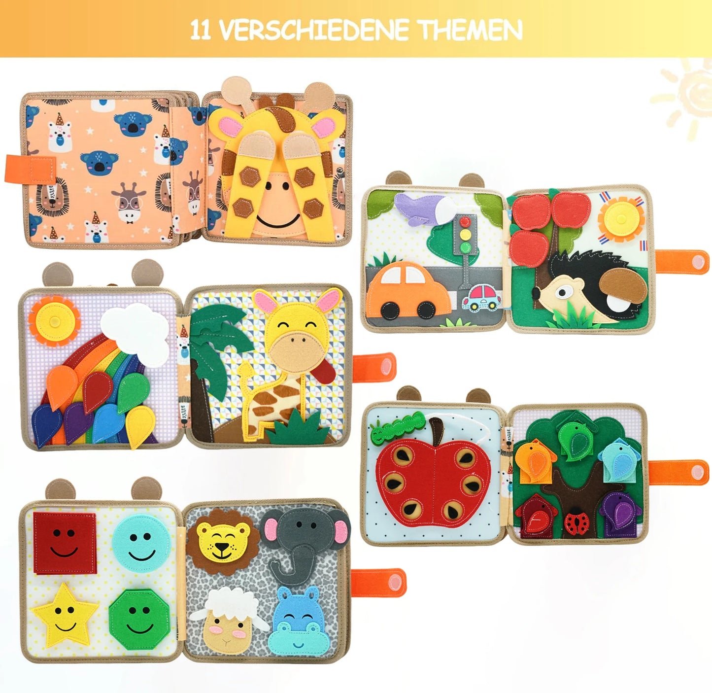 Livre sensoriel éducatif en feutre pour la motricité fine