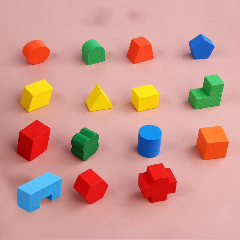 Boîte Montessori de Tri des Formes — Cube en Bois Éducatif 3D