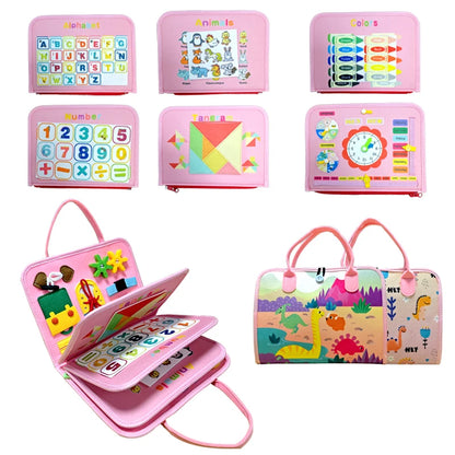 Livre Sensoriel Montessori 25-en-1 – Jouet Éducatif et Motricité Fine