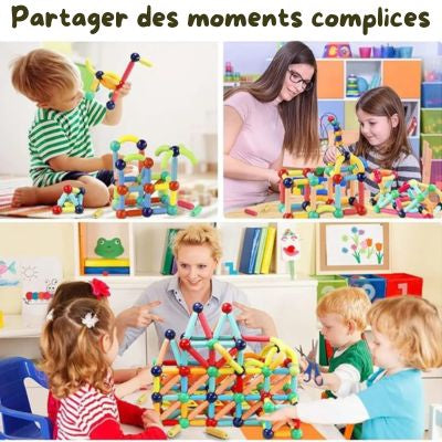 Bâtons magnétiques Montessori – Blocs de construction créatifs