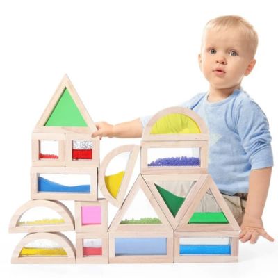 Blocs Sensoriels Arc-en-Ciel Montessori en Bois – LumiPlay™