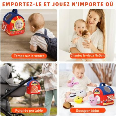 Boîte magique sensorielle Montessori – Jeu d’éveil animal en coton