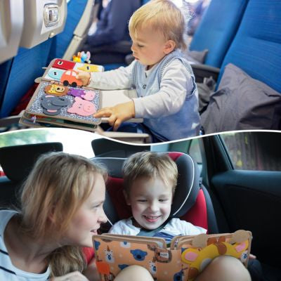 Busy book Montessori de voyage pour bébé, livre sensoriel d’activités éducatives pour occuper l’enfant en voiture et en avion