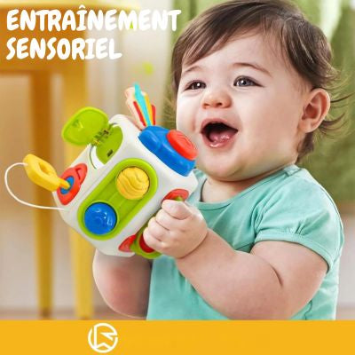 Cube d’Activité Montessori™ 9-en-1 – Busy Cube Sensoriel (1–3 ans)