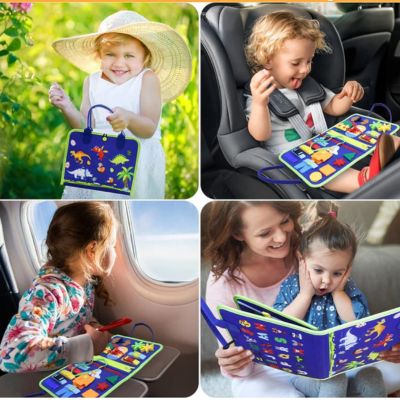 Livre sensoriel Montessori pour enfant utilisé en voyage, jouet éducatif sans écran pour occuper bébé en voiture et en avion