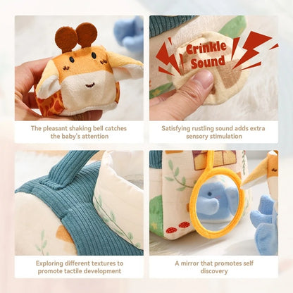 Boîte magique sensorielle Montessori – Jeu d’éveil animal en coton