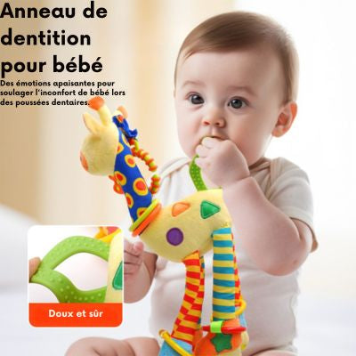 Hochet sensoriel ZoolaShake pour bébé avec sons intégrés, jouet d’éveil suspendu stimulant le développement auditif, la curiosité et la motricité dès les premiers mois

